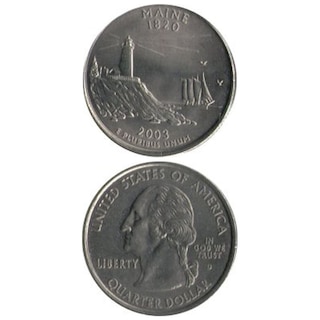 コイン / アメリカ / 25セント / 記念貨 / 州別コイン / メーン州 / VF (美品) / 24mm [39%OFF]