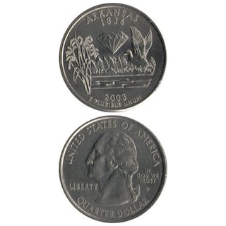 コイン / アメリカ / 25セント / 記念貨 / 州別コイン / アーカンサス州 / VF (美品) / 24mm [39%OFF]