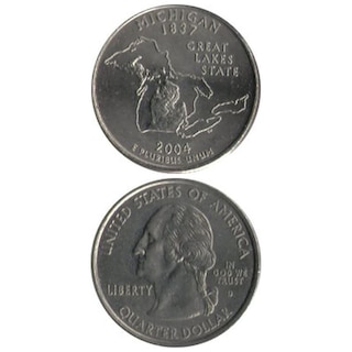 コイン / アメリカ / 25セント / 記念貨 / 州別コイン / ミシガン州 / XF (極美) / 24mm [39%OFF]