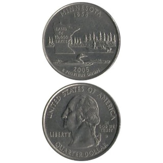 コイン / アメリカ / 25セント / 記念貨 / 州別コイン / ミネソタ州 / VF (美品) / 24mm [39%OFF]