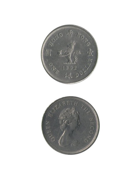 レザークラフト金具のコイン / 香港 / 1ドル / ライオン玉 (小) / XF