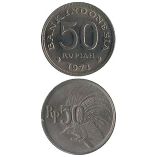 コイン / インドネシア / 50ルピア / 極楽鳥 / 1971年 / UNC (未使用) / 23mm [39%OFF]