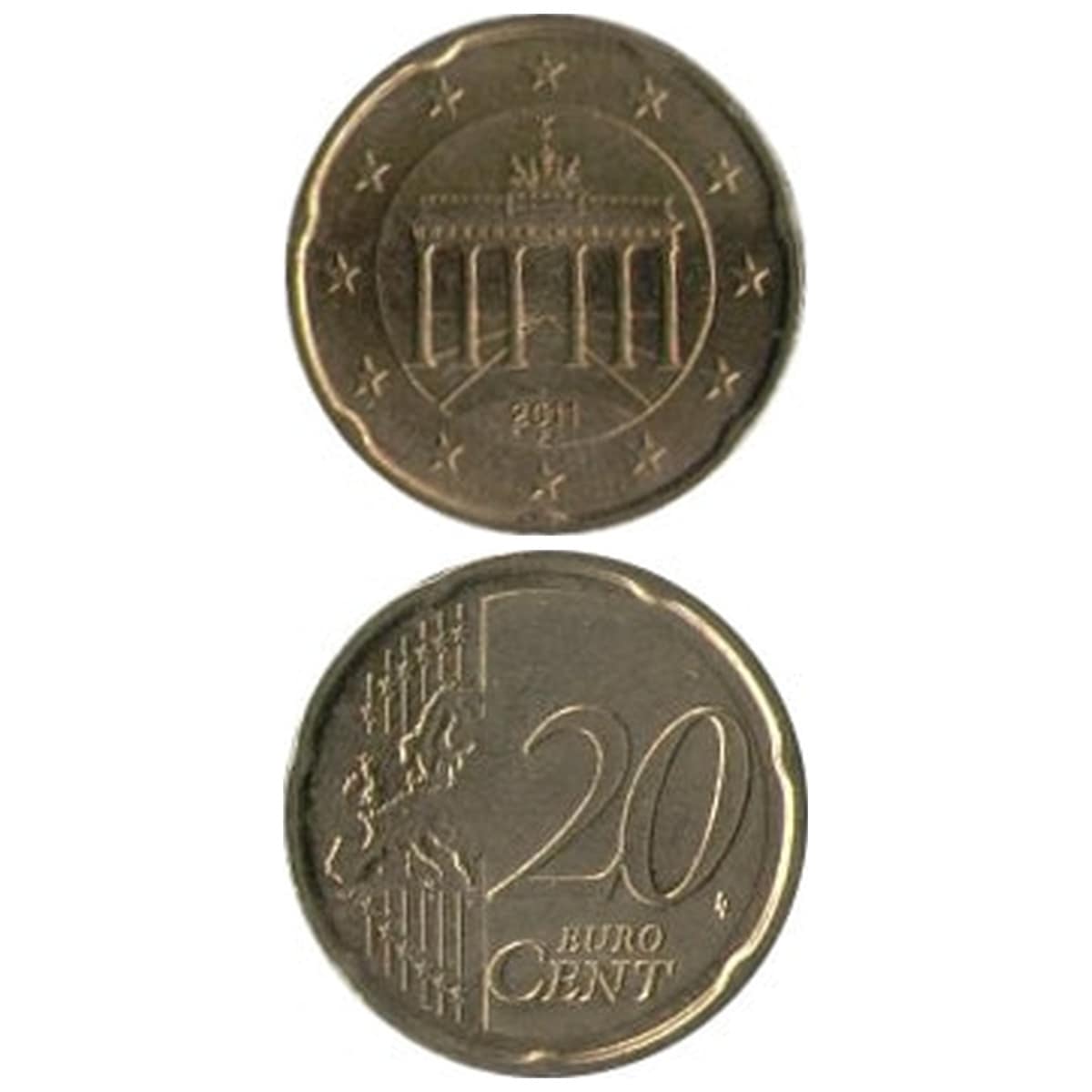 コイン / ドイツ / 20セント / 20セント新版 / UNC (未使用) / 22mm [30%OFF]
