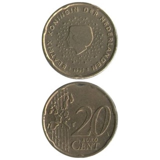 コイン / オランダ / 20セント / 20セント旧版 / XF (極美) / 22mm [39%OFF]