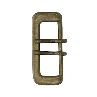 真鍮製 / Wピンバックル / ベルト幅40mm (アンティーク) [30%OFF]