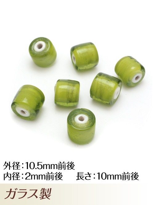 ホワイトハーツビーズ / 10.5mm (ライムイエロー)