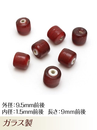 ホワイトハーツビーズ / 9.5mm (レッド)