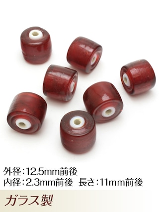 ホワイトハーツビーズ / 12.5mm (レッド) [30%OFF]