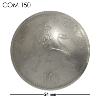 コンチョ / イギリス / 10ペンス / ライオン / 銀色 / 24mm [30%OFF]