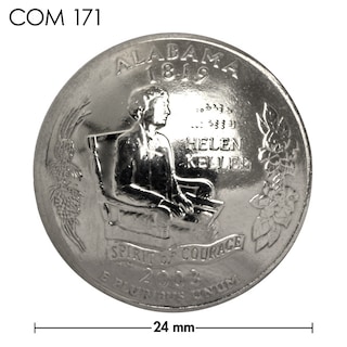 コンチョ / アメリカ / アラバマ州 / 25セント / ヘレン・ケラー / 銀色 / 24mm [30%OFF]