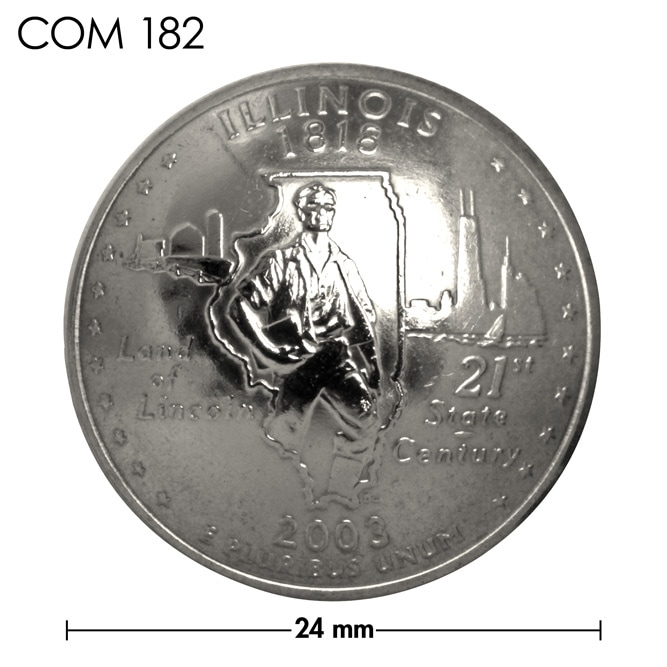 コンチョ / アメリカ / イリノイ州 / 25セント / 青年時代のリンカーン / 銀色 / 24mm [30%OFF]