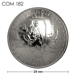 コンチョ / アメリカ / イリノイ州 / 25セント / 青年時代のリンカーン / 銀色 / 24mm [30%OFF]