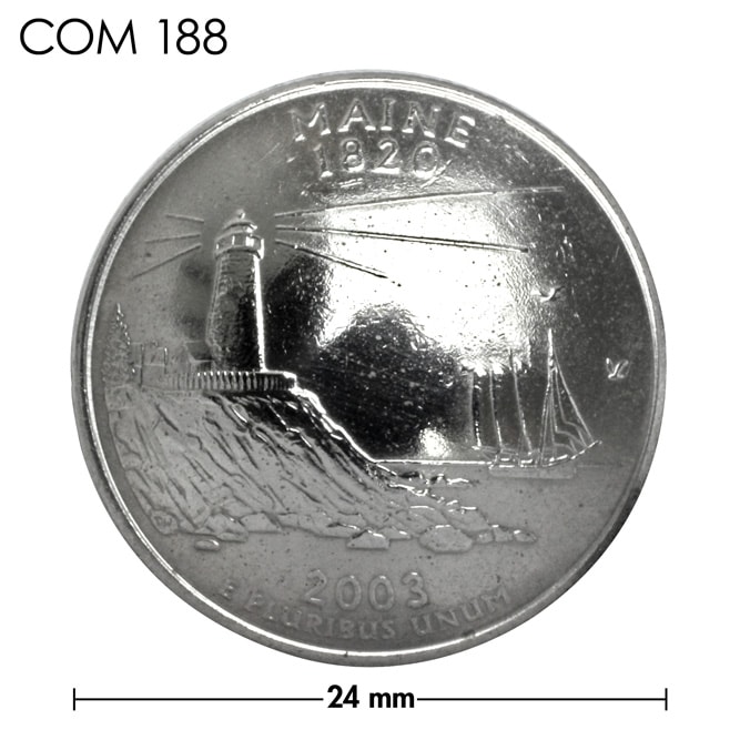 コンチョ / アメリカ / メイン州 / 25セント / パマキッド岬灯台 / 銀色 / 24mm [30%OFF]