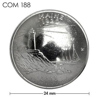 コンチョ / アメリカ / メイン州 / 25セント / パマキッド岬灯台 / 銀色 / 24mm [30%OFF]