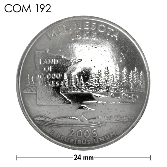 コンチョ / アメリカ / ミネソタ州 / 25セント / ハシグロアビ / 銀色 / 24mm [30%OFF]
