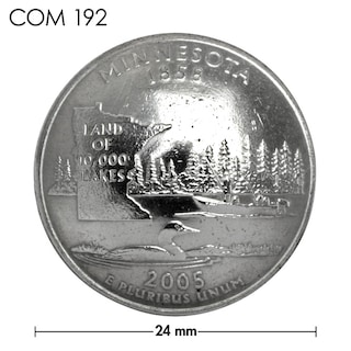 コンチョ / アメリカ / ミネソタ州 / 25セント / ハシグロアビ / 銀色 / 24mm [30%OFF]