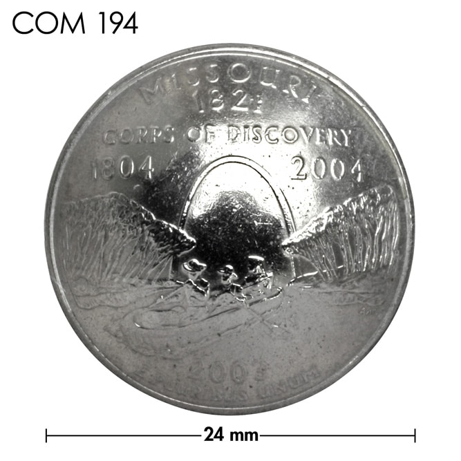 コンチョ / アメリカ / ミズーリ州 / 25セント / ゲートウェイ・アーチ / 銀色 / 24mm [30%OFF]