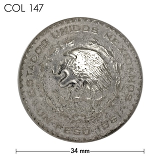 銀貨 / コンチョ / メキシコ / 1ペソ / ワシ / 銀色 / 34mm [10%OFF]