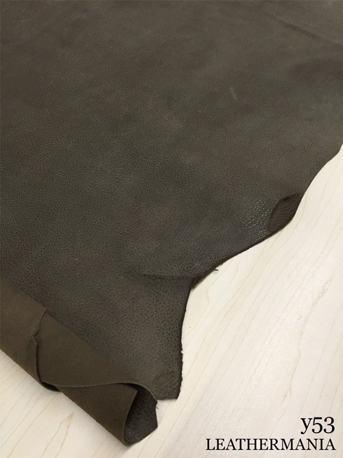 【丸革】ヤギ革ワックス仕上げ / 0.7mm (チャコールグレイ)
