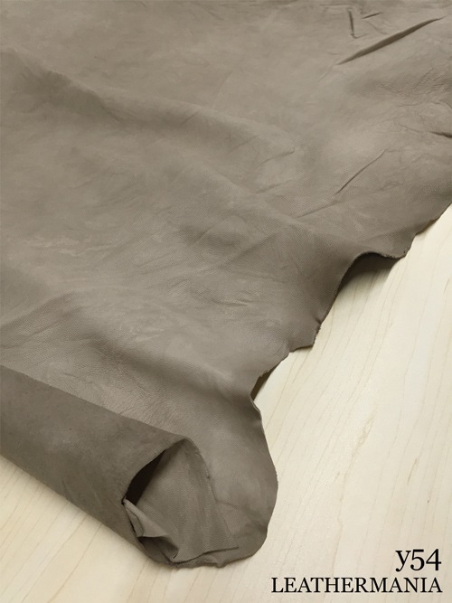 【丸革】ヤギ革 / シワ加工 / 0.7mm (グレー)