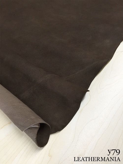 【丸革】ヤギ革 / スエード / 1.2mm (焦茶)