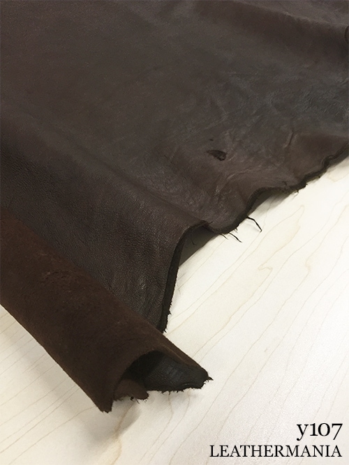 【丸革】ヤギ革 / オイルレザー / 0.7mm (チョコ)