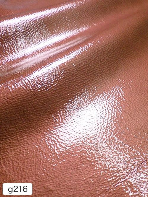 【半裁】牛革 / エナメル / シワ加工 / 1.0mm (オールドローズ) [50%OFF]