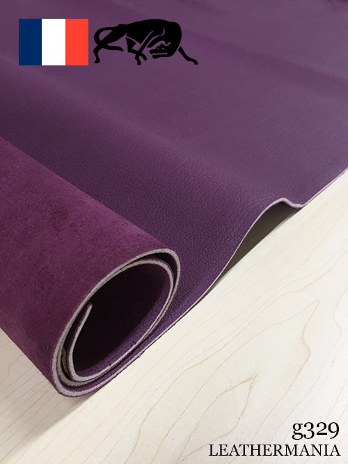 【半裁】牛クロム革 / クリスパニール / 2.3mm (紫)