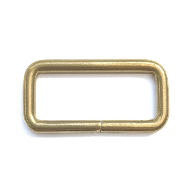 レザークラフト金具の真鍮製 / 角カン / 線モノ (全26サイズ)