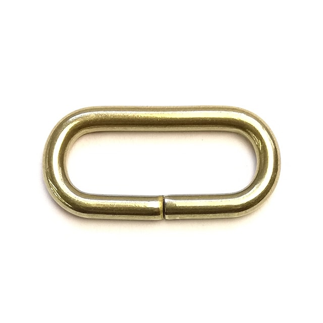 レザークラフト金具の真鍮製 / 小判カン / 線モノ (全6サイズ)