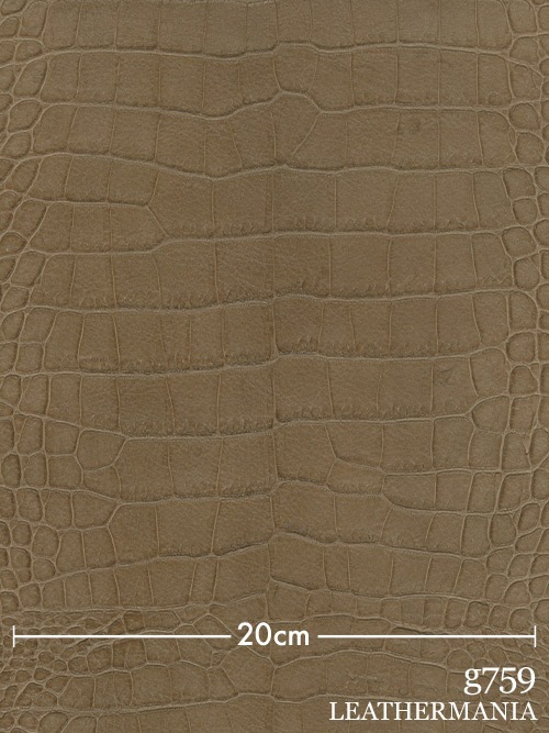 【半裁ハーフ】牛クロム革 / ワニ型押し / 1.2mm (焦茶)