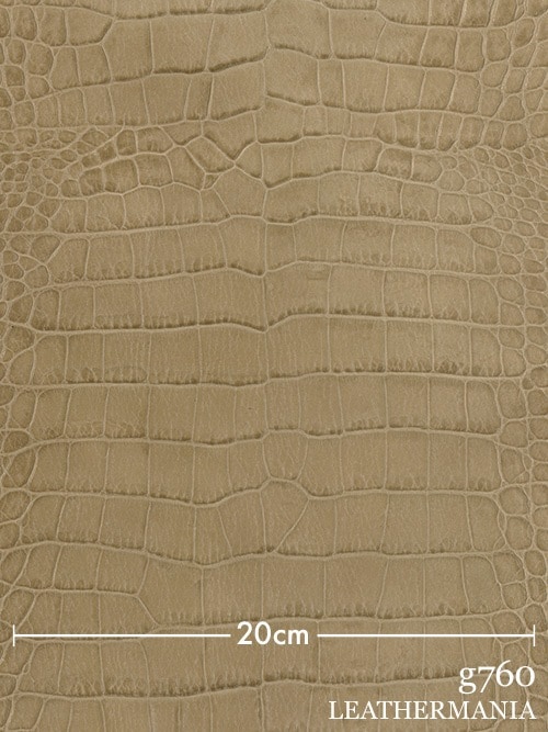 【半裁ハーフ】牛クロム革 / ワニ型押し / 1.3mm (グレージュ)