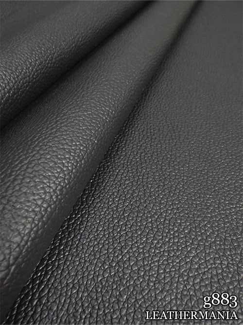 【半裁】牛クロム革 / シボ型押し / 1.5mm (ブラック)