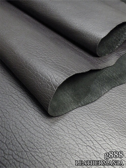 【半裁】牛クロム革 / バッファロー型押し / 1.8mm (ブラック)