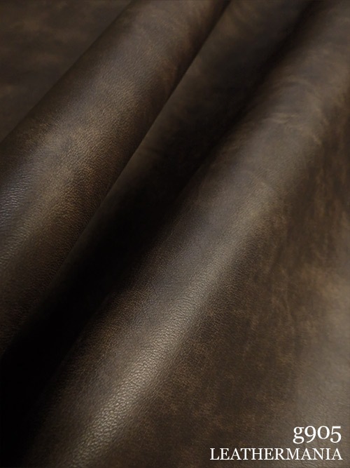 【半裁】牛クロム革 / アンティーク / 1.0mm (チョコ)