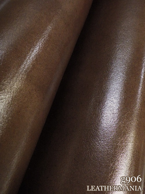 【半裁】牛クロム革 / グロス / 1.3mm (チョコ)