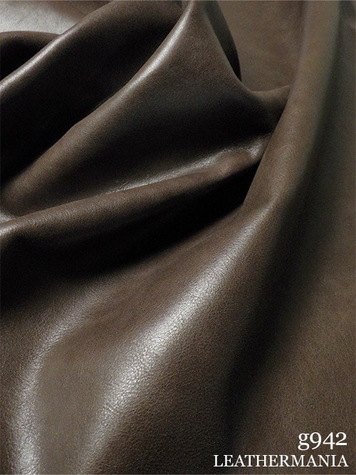 【半裁】牛クロム革 / アンティーク / 1.3mm (ダークブラウン)