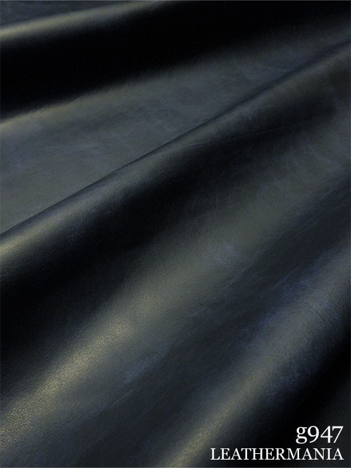 【半裁】牛クロム革 / アンティーク / 1.0mm (ネイビー)