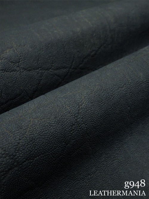 【半裁ハーフ】牛クロム革 / ゾウ型押し / 1.1mm (ネイビー)