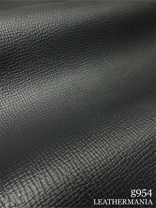 【半裁】牛クロム革 / シボ型押し / 1.5mm (ブラック)