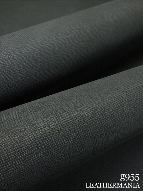 【半裁】牛クロム革 / 角シボ型押し / 1.6mm (ダークネイビー)