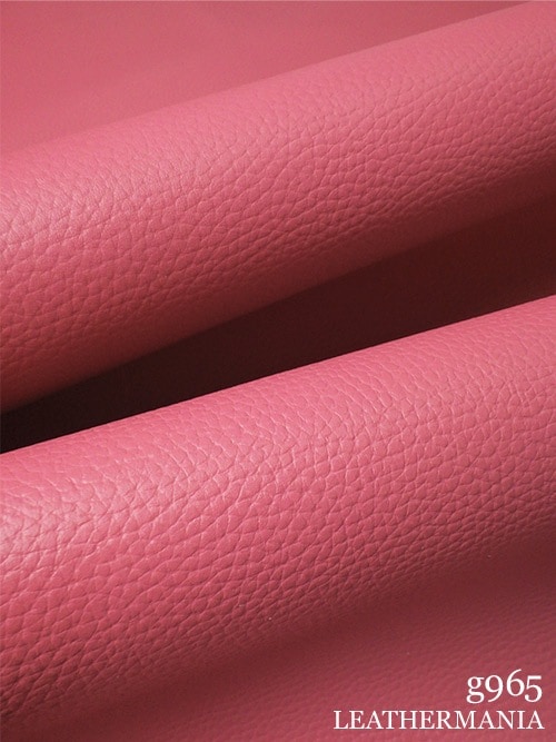 【半裁】牛クロム革 / シボ型押し / 1.4mm (ローズピンク)