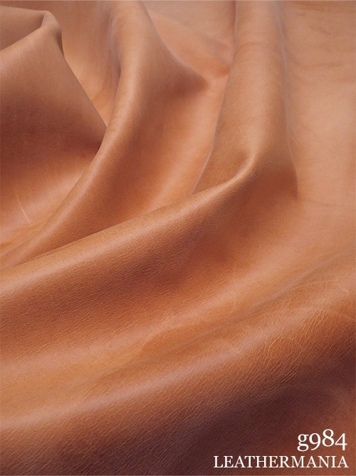 【半裁ハーフ】牛クロム革 / アンティーク / 1.2mm (ライトオレンジ)