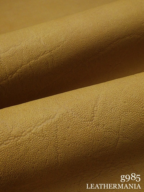 【半裁ハーフ】牛クロム革 / ゾウ型押し / 1.2mm (マスタード)