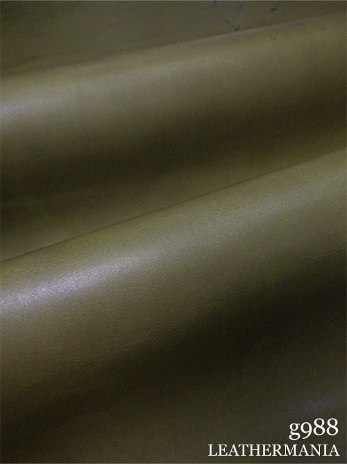 【半裁】牛クロム革 / オイル / プルアップ / 1.2mm (オリーブ)