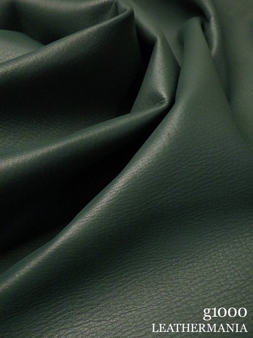 【半裁】牛クロム革 / オイル / シュリンク / 1.2mm (ダークグリーン)
