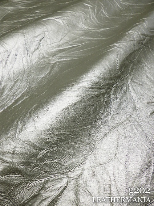 【半裁】牛クロム革 / 絞り加工 / 1.0mm (シルバー)