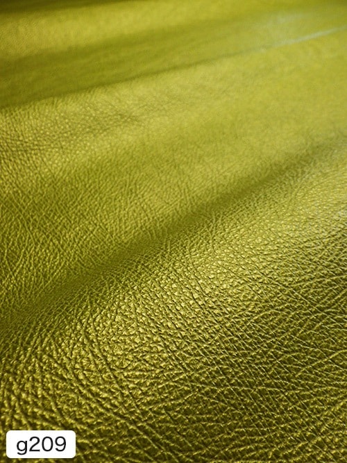 【半裁】牛クロム革 / シュリンク / 1.3mm (メタリックイエロー) [50%OFF]