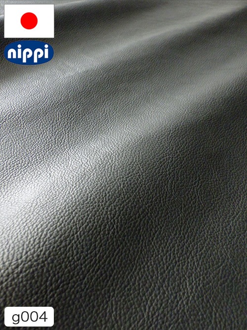【半裁ハーフ】牛クロム革 / nippi / シボ型押し / 0.6mm (ブラック)