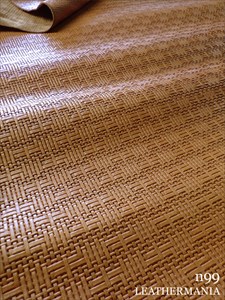 【半裁ハーフ】牛タンニン革 / メッシュ型押し / アンティーク / 2.0mm (キャメル)